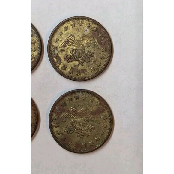 Vintage American Eagle Stars Arcade Token Coin No Cash Value Lot of 6 - Picture 4 of 7